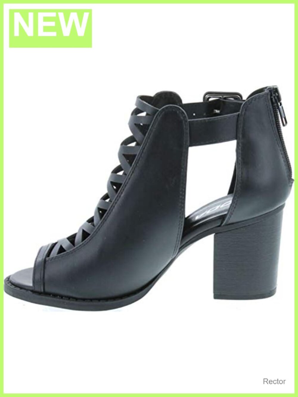 Open Toe Crisscross Straps Back Zipper High Heel Fashion Sandals w/ Adjustable